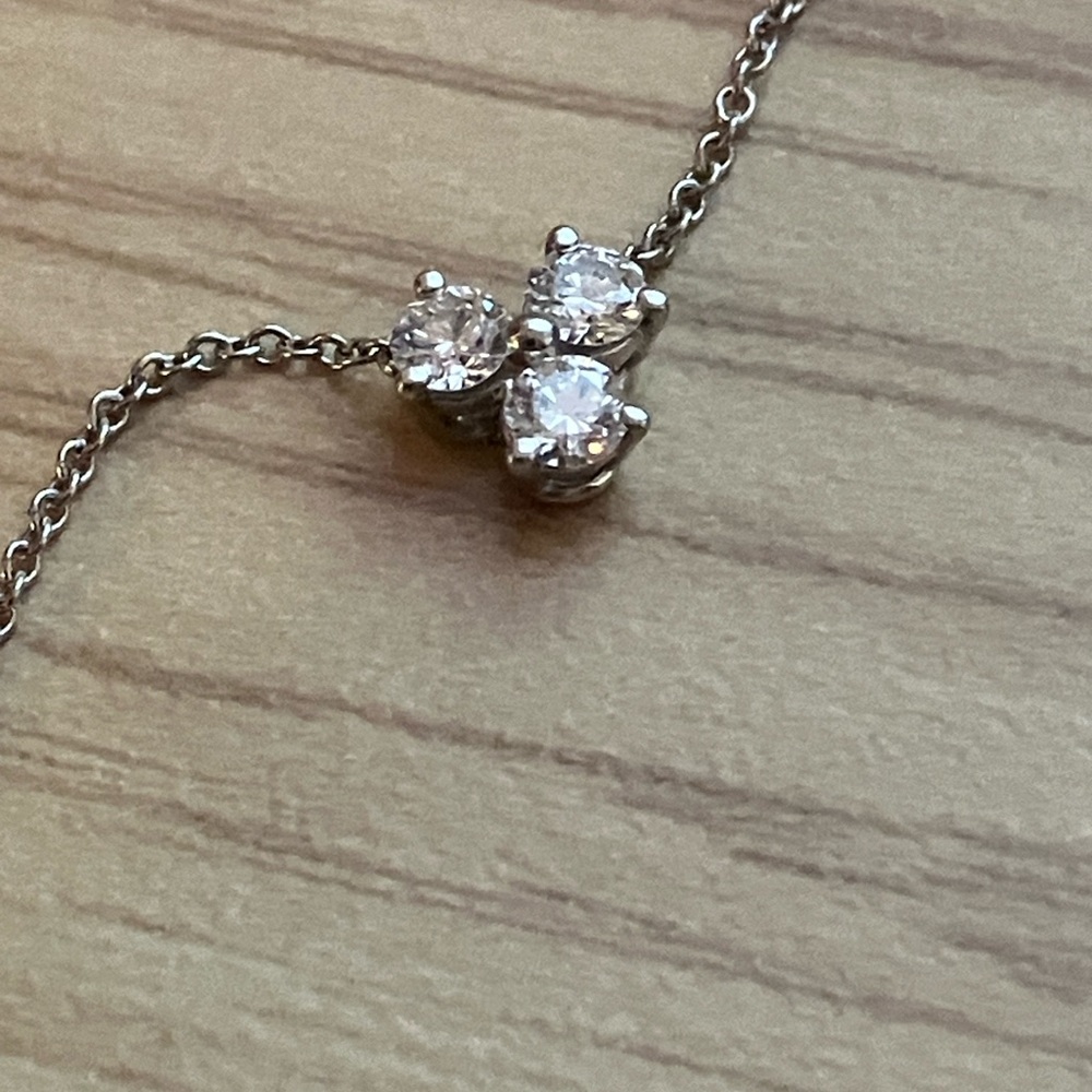 Tiffany Aria Platinum 3 Diamond Necklace (0.3 carats)